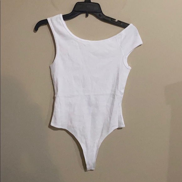 American Apparel White Asymmetrical Bodysuit S - Picture 3 of 6